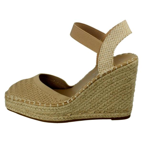 Savannah Ladies Savannah High Wedge Espadrille Slip On Summer Shoes Sandals F2305