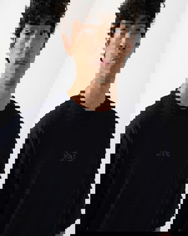 BOSS Orange Summer Mesh Mens T-Shirt - Dark Blue 404 - CHO - Designer Mens Short Sleeve T-Shirts & Tops