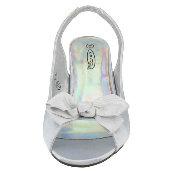 Spot On Ladies Spot On Slip On Slingback Heels