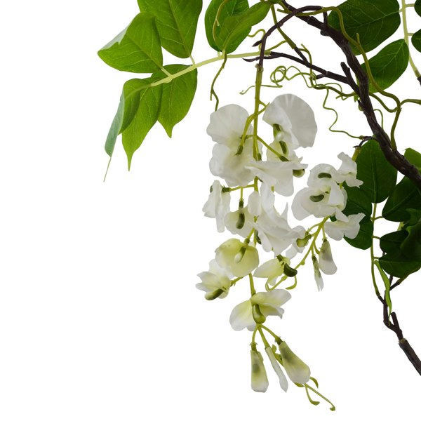 Leaf 90cm Artificial White Wisteria Bush