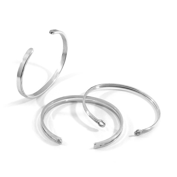 Anchor & Crew Brady Outline Midi Geometric Silver Bangle