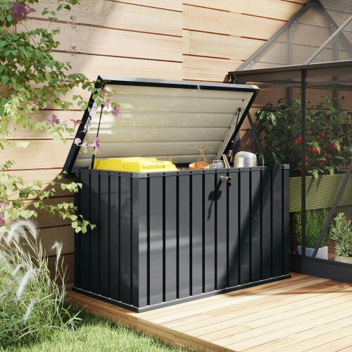 Wyld Haus Firane Rafi Galvanised Steel Outdoor Storage Box 400 Litre Capacity