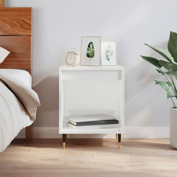 Berkfield Bedside Cabinet High Gloss White 40x35x50 cm Engineered Wood