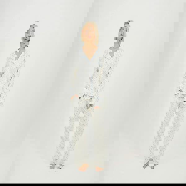 Brave Soul White Printed Long Sleeve Button Down Pyjama Set - White Image 1