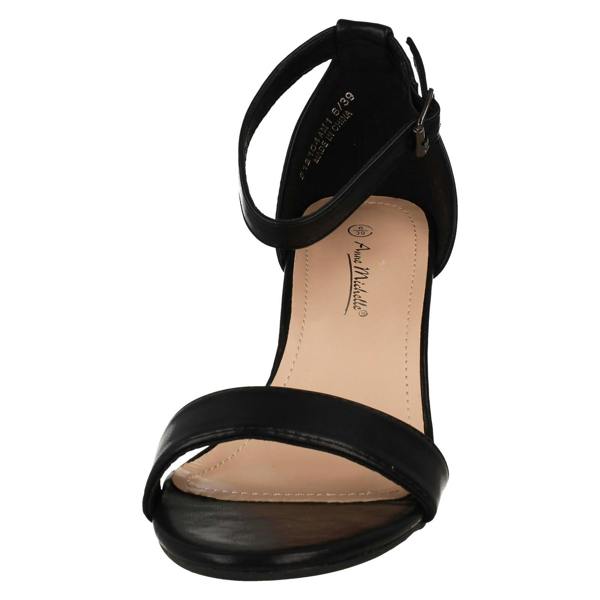 Anne Michelle Ladies Anne Michelle Mid Block Heel Buckle Ankle Strap Wide Fitting Sandals F12104