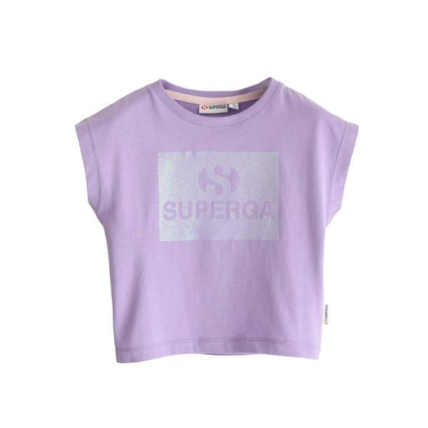 Superga Childrens/Kids Glitter Cropped T-Shirt - Dark Wine