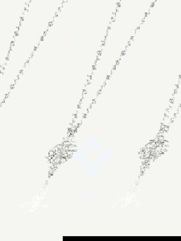 Muchv Moissanite Flower Necklace in 18k Gold or Silver
