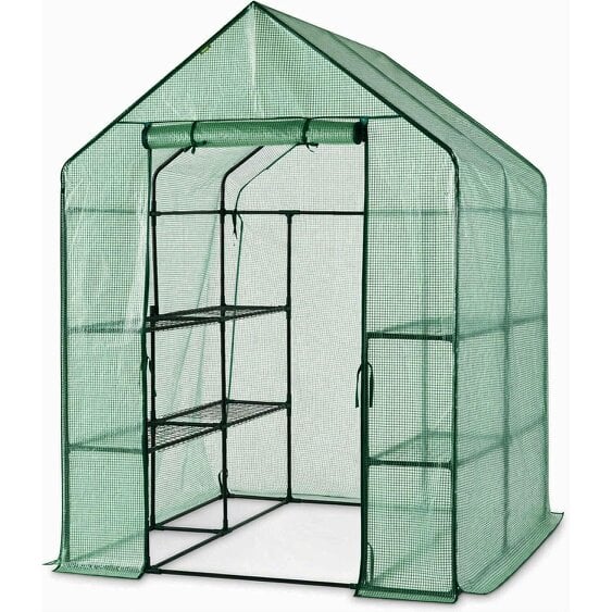 Neo Green 8 Tier Shelving Walk In Outdoor Greenhouse 193 x 143 x 143 cm