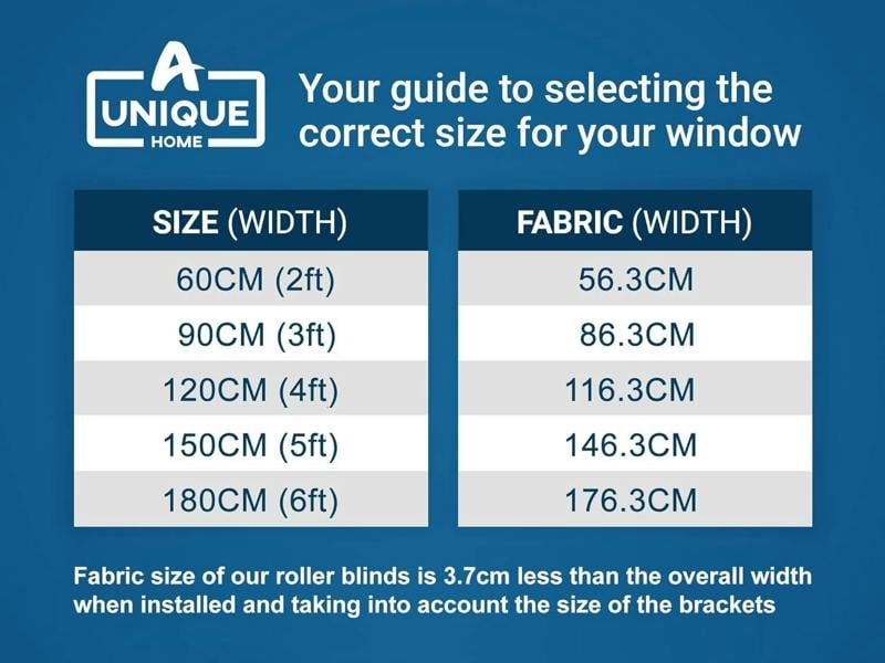 A.Unique Home Trimmable Square Eyelet Roller Blind - 2FT - CHARCOAL - 60cm(W)x170cm(L)