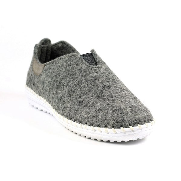 Lunar Women's Colette Leather Slippers - Grey