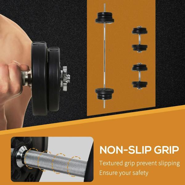 Hand adjusting black weight plates on a barbell with textured grip handle