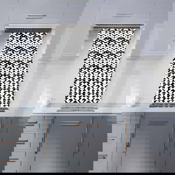 Warren Reed - Designer Black And White Abstract Pattern Kitchen Splashback