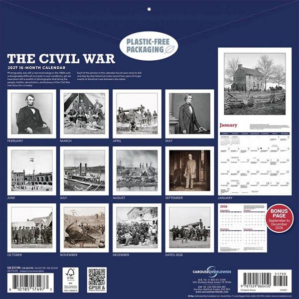 Civil War Calendar 2027, Wall Calendars, Month To View, History & Literature, Gift