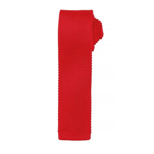 Premier Mens Slim Textured Knit Effect Tie (Pack of 2) - Red