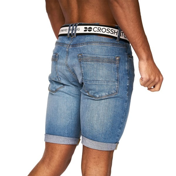 Crosshatch Mens Reestier Denim Shorts - Light Wash