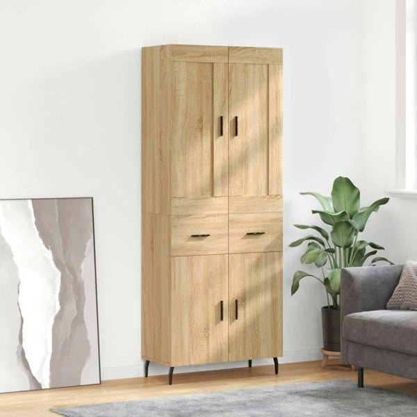 Berkfield Highboard Sonoma Oak 69.5x34x180 cm Engineered Wood