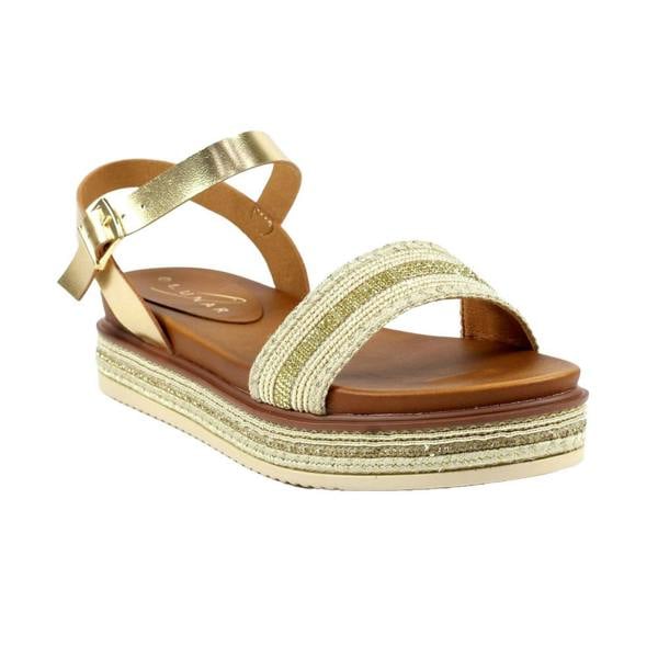 Lunar Womens/Ladies Frazer Sandals - Gold - 