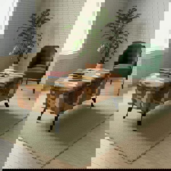 ISTOOLS Boho Chic Long Ottoman – Multi-Toned Storage Bench & Blanket Box