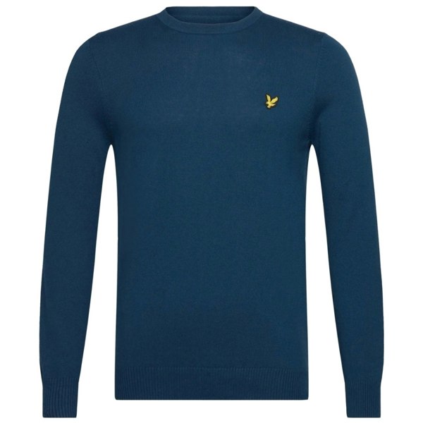 Lyle & Scott Cotton Merino Crew Neck Jumper Apres Navy Blue Sweater M