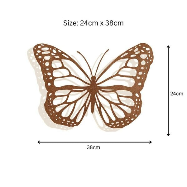 EDH Door Hardware Black Rusted Butterfly Silhouette Wall Art – 24 x 38 CM | Rustic Metal Butterfly Décor for Indoor & Outdoor