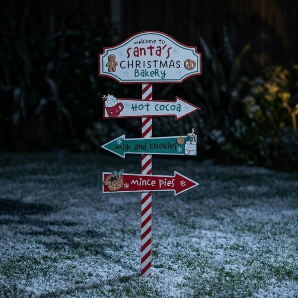 Garden Greatness Santa's Bakery Christmas Garden Stake Sign