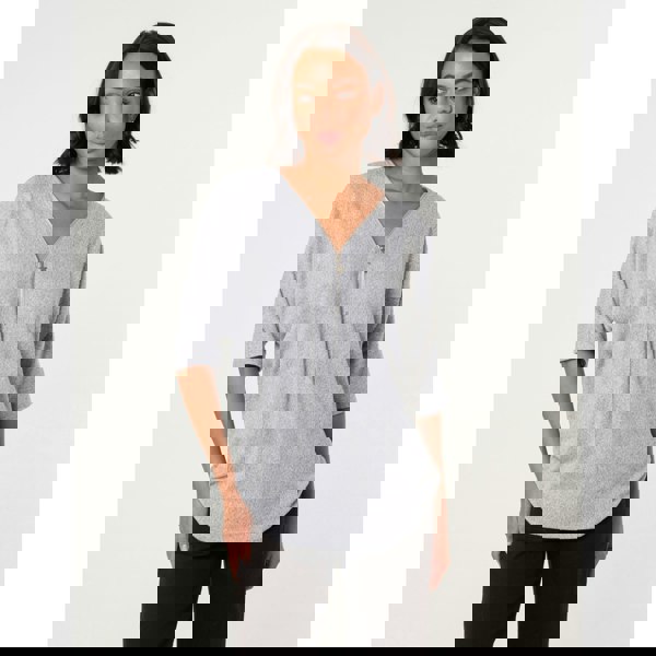 Blue Vanilla Plain Half Zip Top