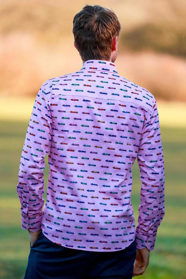 VINTAGE GRAND PRIX SHIRT - Premium Men's Patterned Shirt by Claudio Lugli | Bold Design, Tailored Fit, Best Printed Shirts