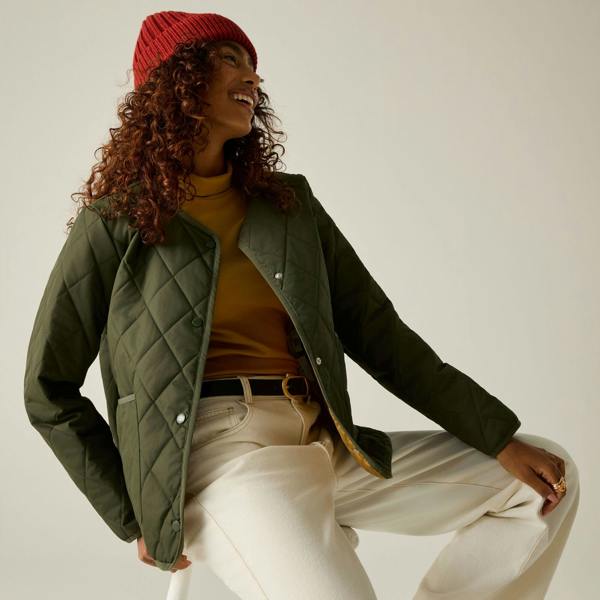 Regatta Womens/Ladies Maia Quilted Padded Jacket - Dark Khaki/Wood Brown - 