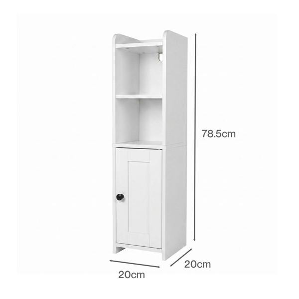 Levede Bathroom Cabinet Slim Corner Storage Adjustable Shelves PB MDF White
