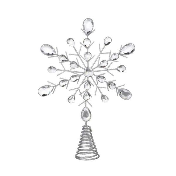 Garden Greatness Silver Gem Snowflake Tree Topper