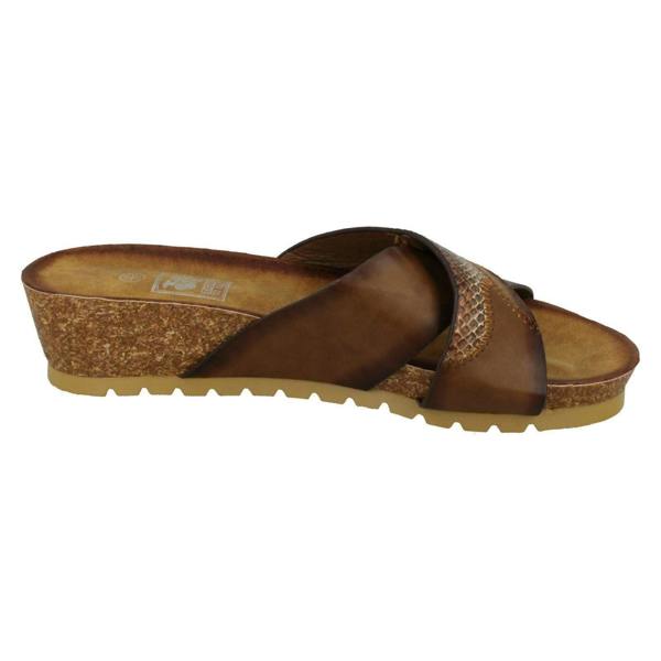 Down to Earth Ladies Down To Earth Mid Wedge X Vamp Mule Sandals