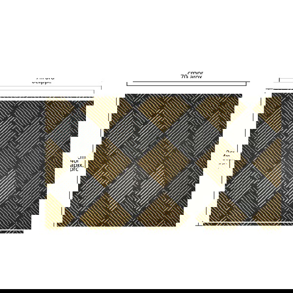 JVL Platina Scraper Rubber Doormat, 40x70cm, Silver/Gold