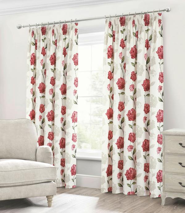 Velosso Romantic Shabby Chic Cotton Floral Lined Tape Top Curtains, Multi-Coloured Vintage Floral Bedroom Drapes, Country Style - 168cm x 229cm