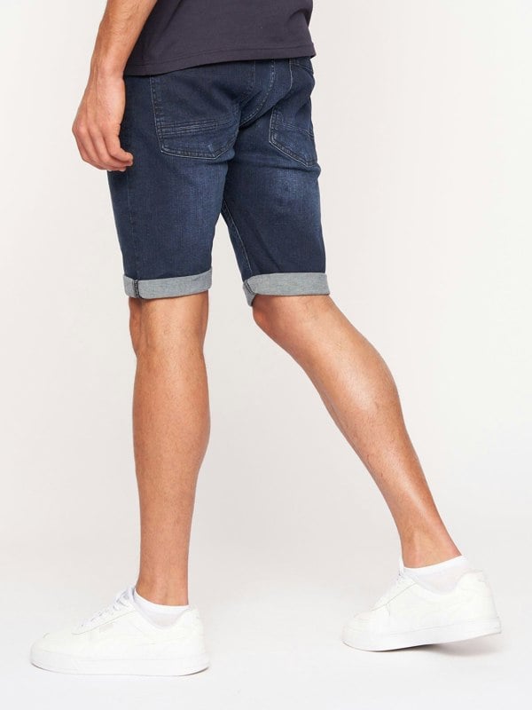 Crosshatch Tadcaster Denim Shorts Dark Wash