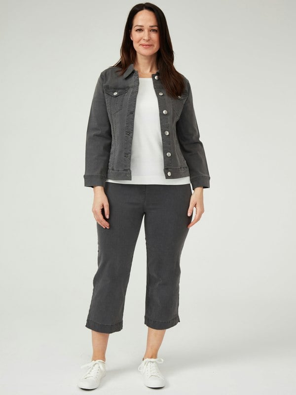 PennyPlain Wide Cropped Jegging - Pewter Wash