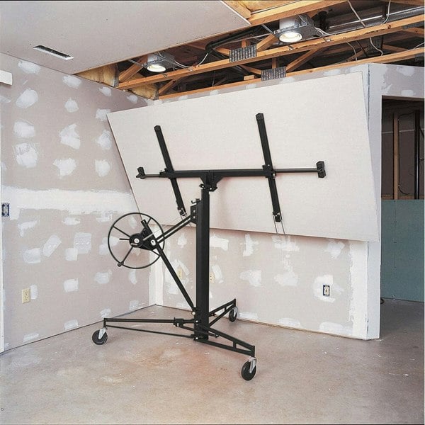 11ft Drywall Lifter with Rolling Casters Panel Hoist Lifts Living and Home Black