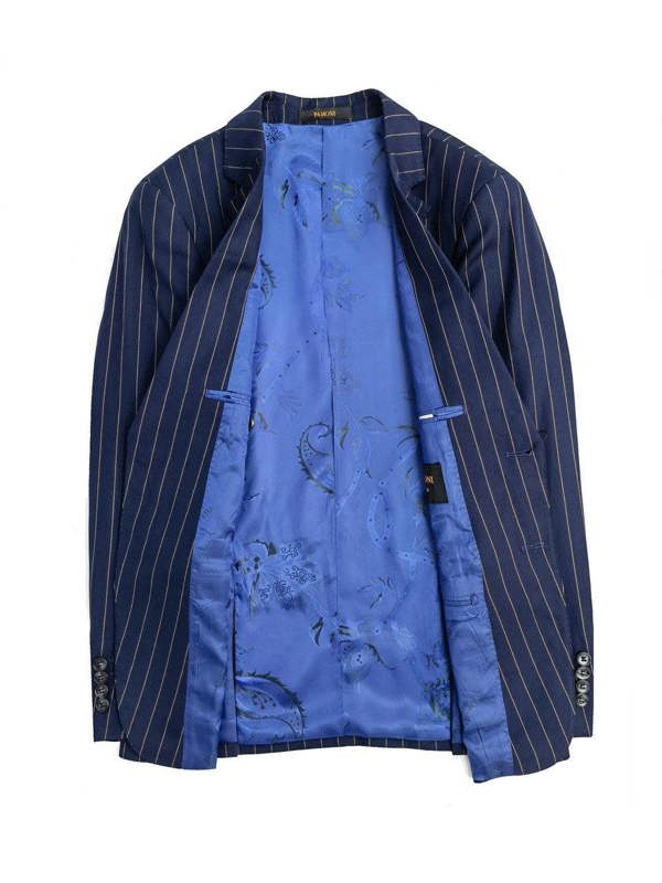 Navy Orange Stripe 3-Piece Suit