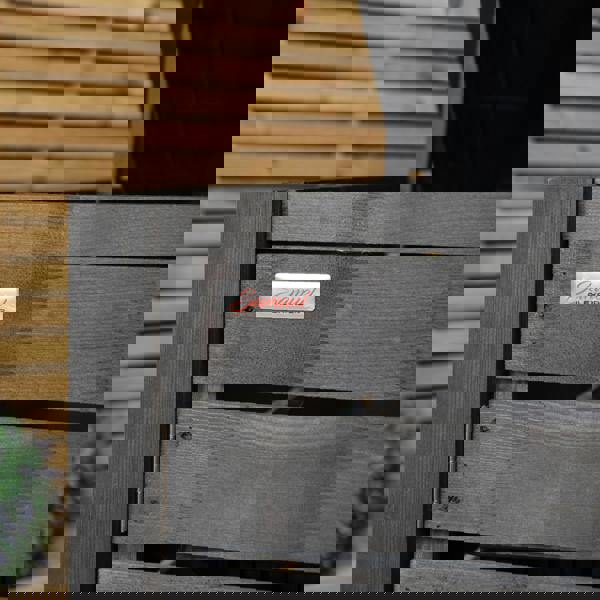 Samuel Alexander 2.15m x 1.16m Outdoor Wooden Garden Triple Wheelie Bin Store Storage for 3 Bins in Dark Grey