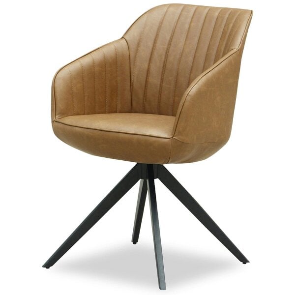 Wyld Haus Arques Tan Brown Upholstered Chair with Armrest