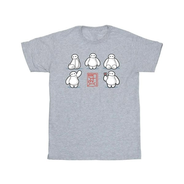 Disney Mens Big Hero 6 Baymax Many Poses T-Shirt - Sports Grey