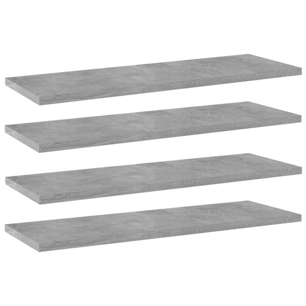 Berkfield Bookshelf Boards 4 pcs Concrete Grey 60x20x1.5 cm Engineered Wood