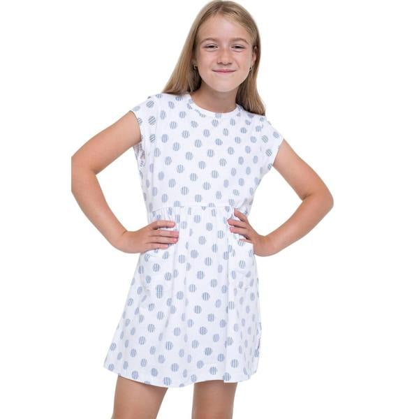 Trespass Girls Polka Dot & Stripe Casual Dress - White - 