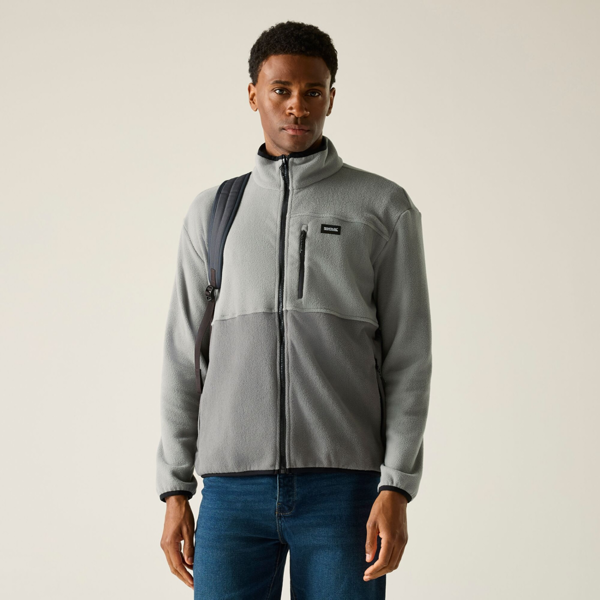 Regatta Mens Frankie Colour Block Full Zip Fleece Jacket - Storm/Lead Grey