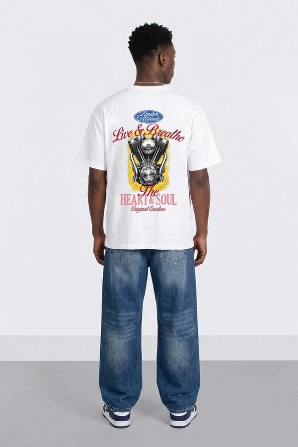 London Attitude Heart & Soul Oversized Heavyweight Printed T-Shirt