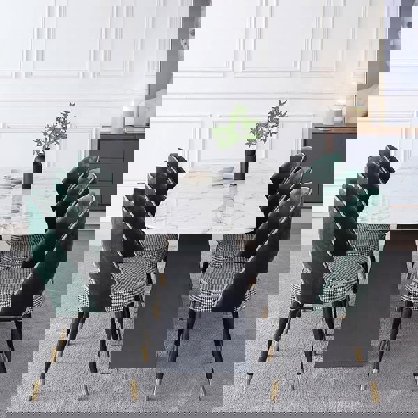 Amsterdam Dining Table, Marble with dusk dining table