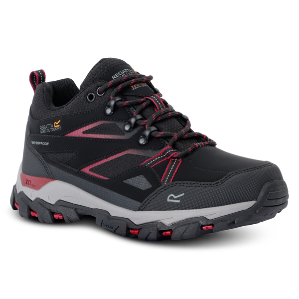 Regatta Women's Holcombe III Low Walking Shoes - Black/Beaujolais