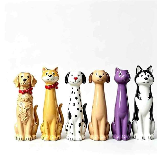 Leaper Cute Cat Dog Animal Shaped Decorative Flower Vase