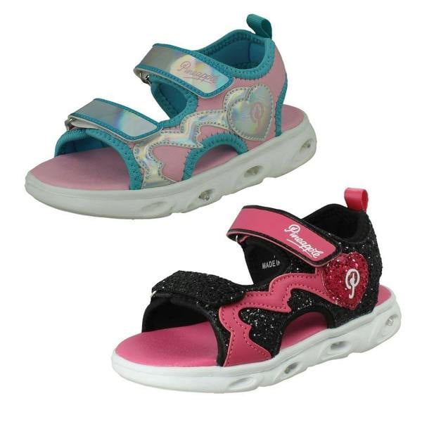Pineapple Girls Pineapple Dual Strap Light Up Sandals H0385