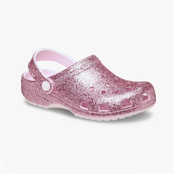 Crocs Crocs CLASSIC CHUNKY GLITTER Girls Clogs Sandals Pink Milk