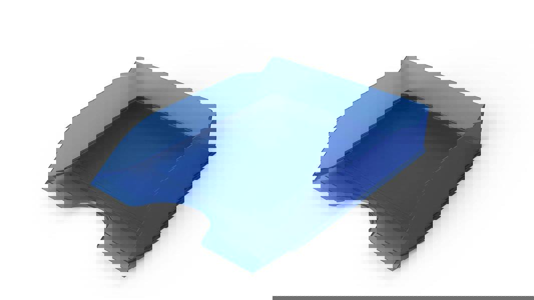 Durable Stackable Letter Tray | Document Paper File | 6 Pack | A4+ Clear Blue